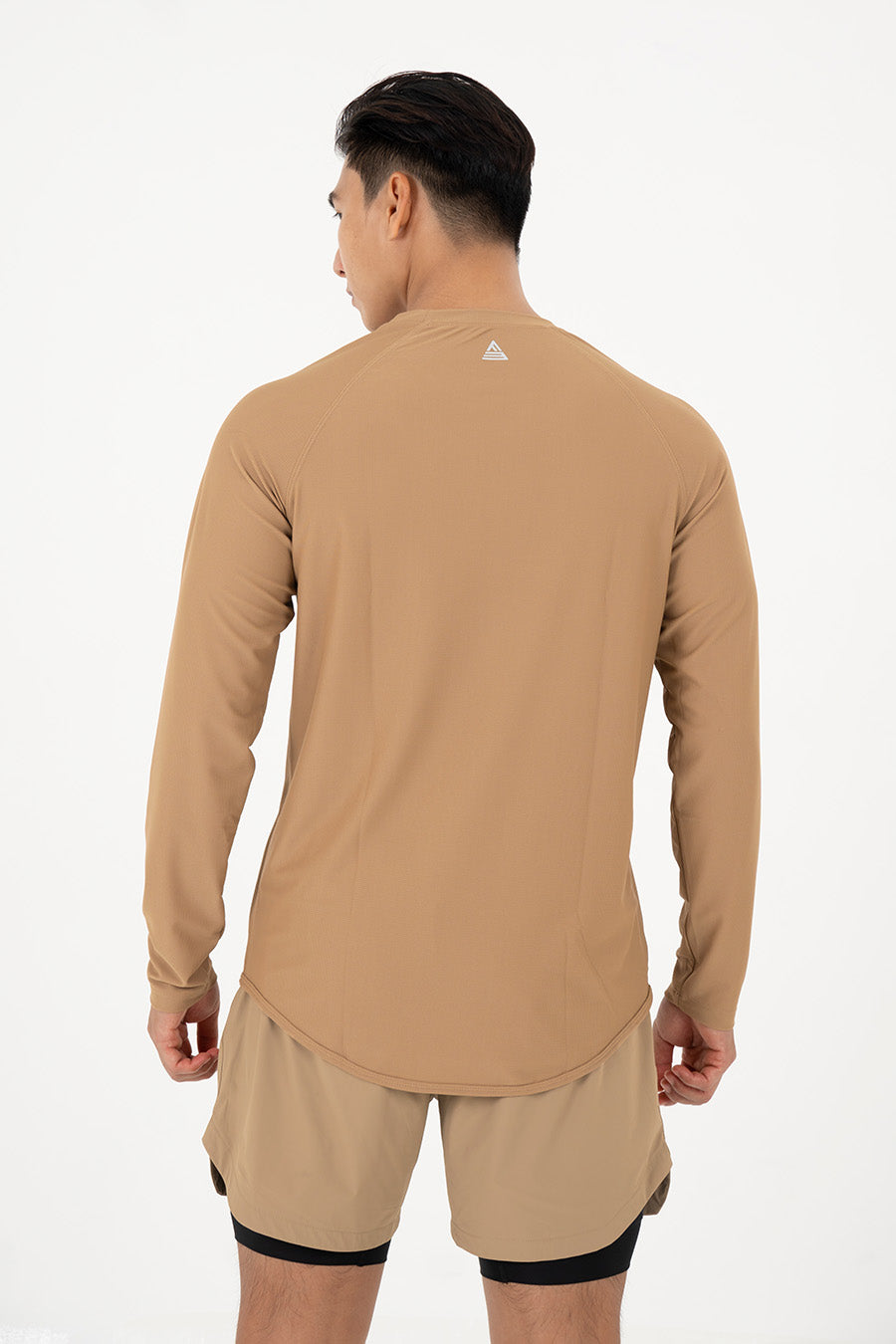 Áo tập gym nam tay dài Fitme Performance 2.0 form oversize - Khaki