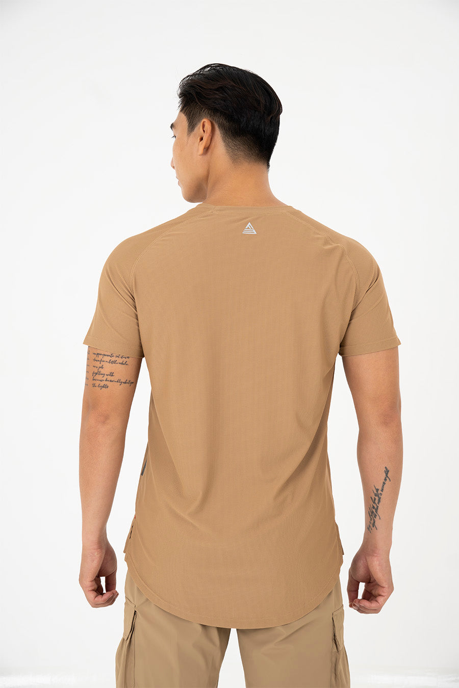 Áo gym nam vạt bầu - Khaki