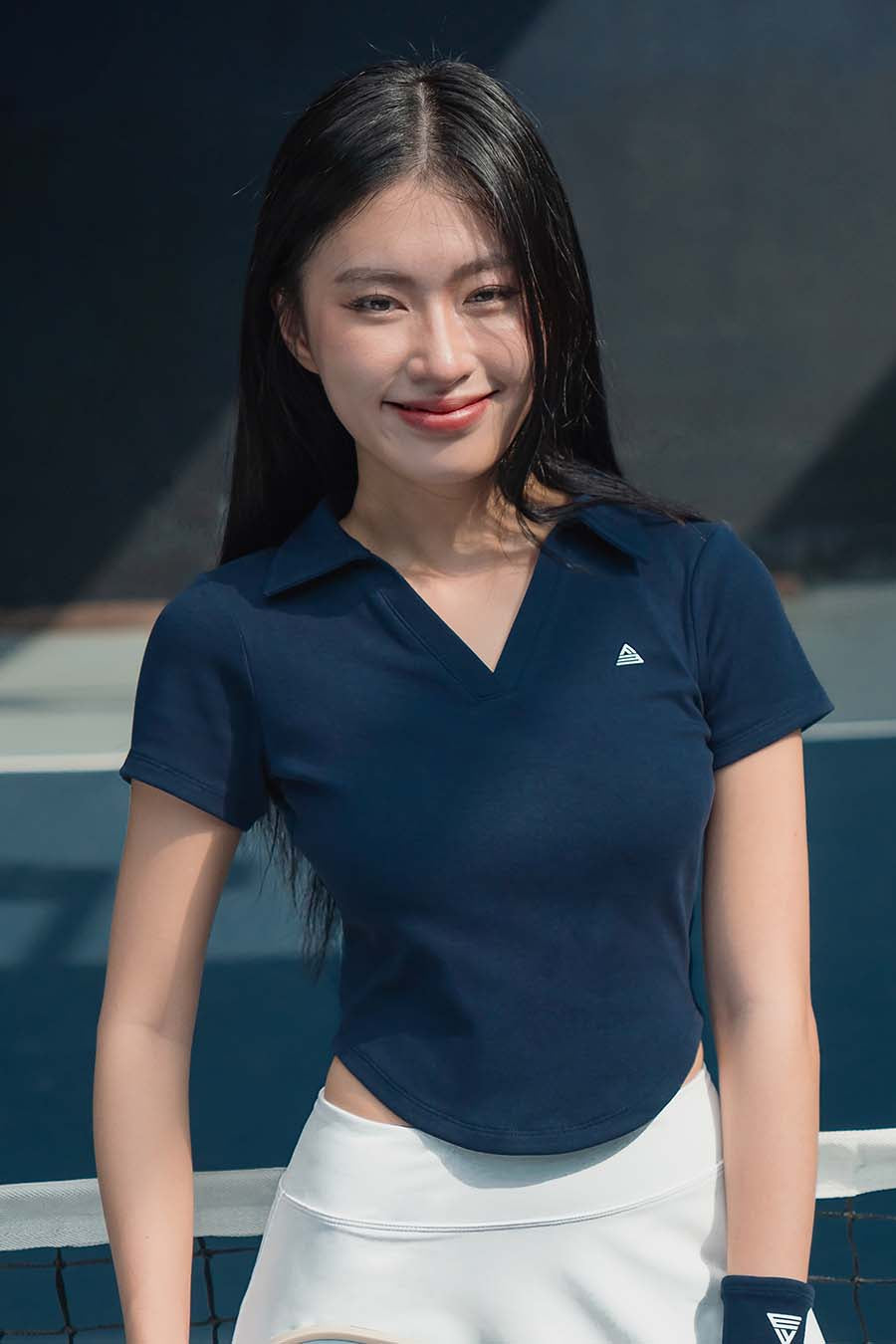 Áo polo thể thao nữ Fitme GOC chất cotton - APLT01 - Navy