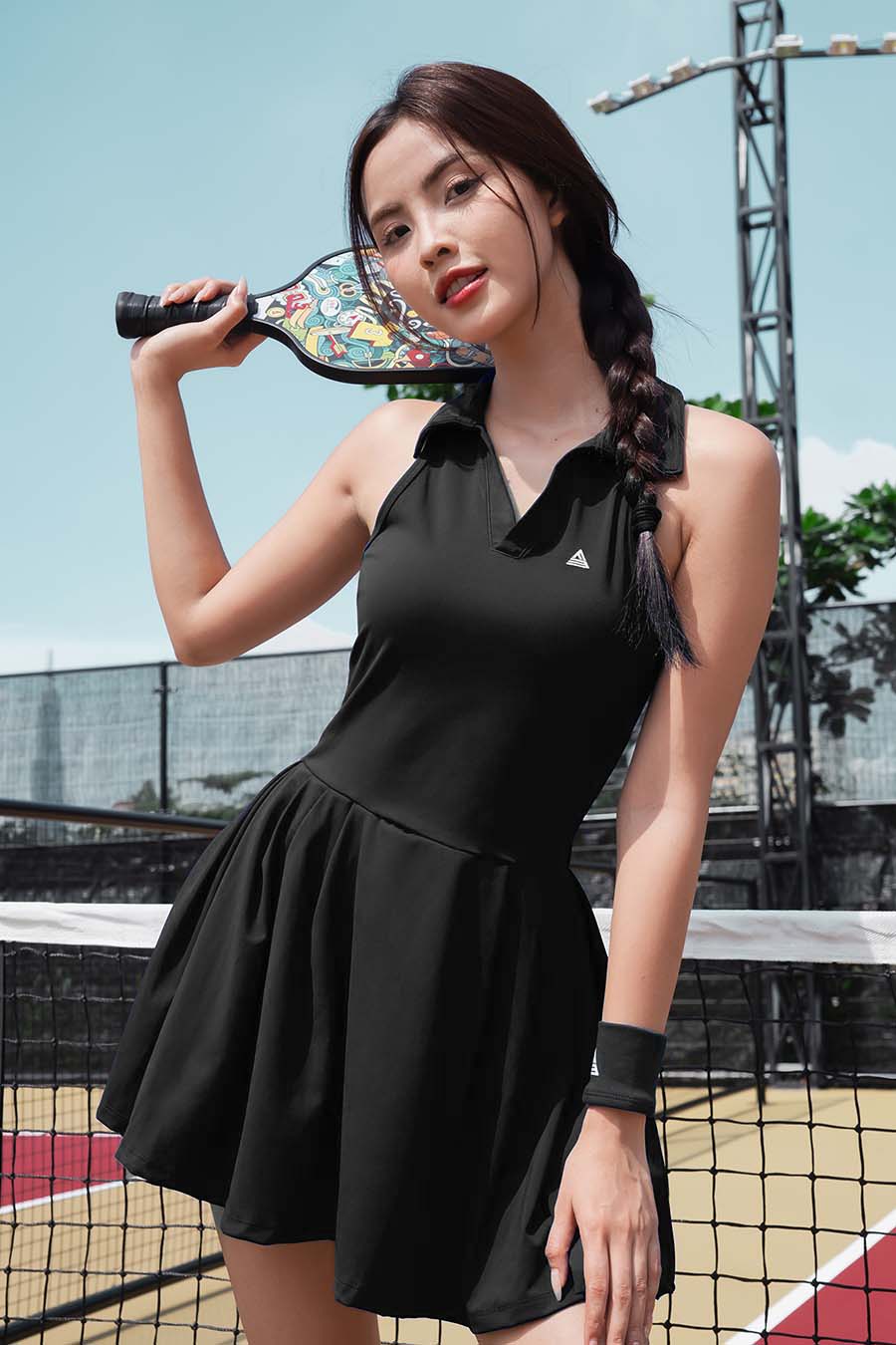 Váy tennis thể thao nữ Fitme GOC - DTSN01 - Đen