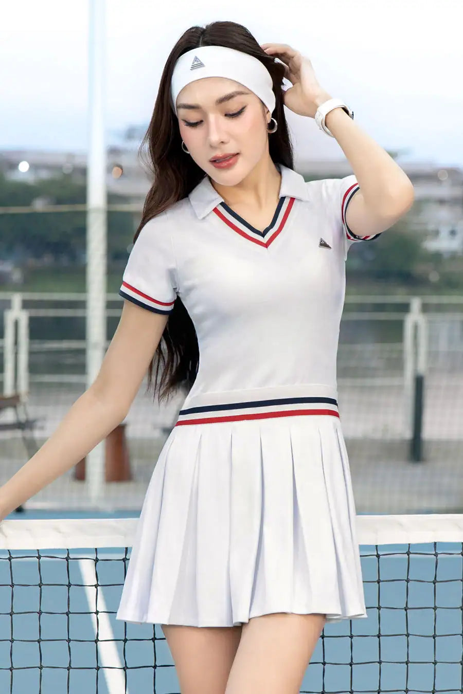 Váy GLORY EA DPSP01 Trắng sọc đỏ