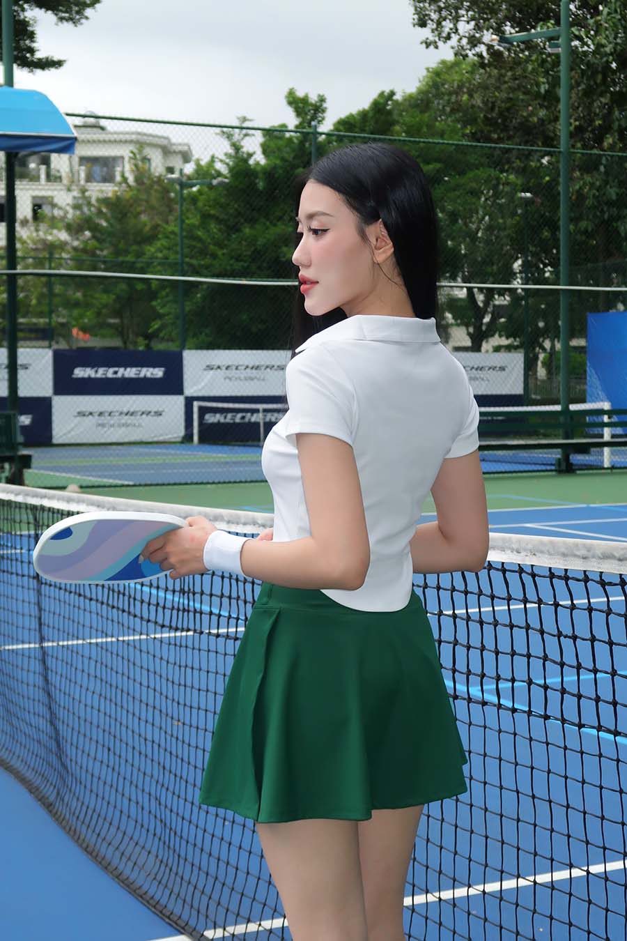 Chân váy ngắn thể thao nữ Fitme GOC - VSFM01 - Wimbledon Green