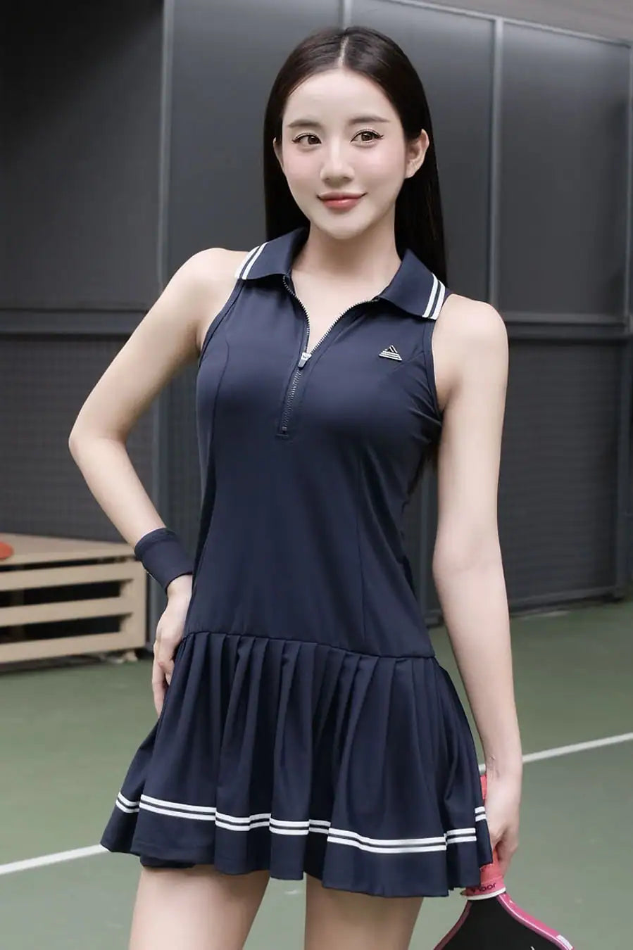 Váy xếp ly LIBRE EA DXSP01 Navy sọc navy