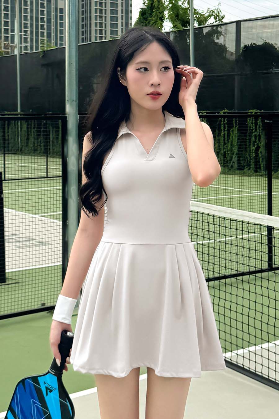 Váy tennis thể thao nữ Fitme GOC - DTSN01 - Light Grey