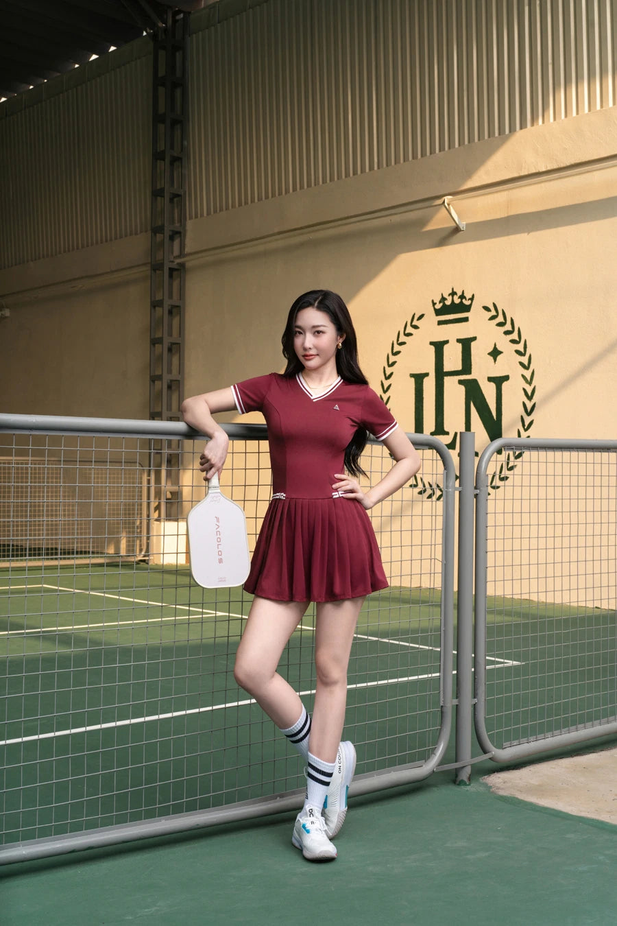Váy tennis tập pickleball tennis nữ DTGR01 Đỏ Burgendy