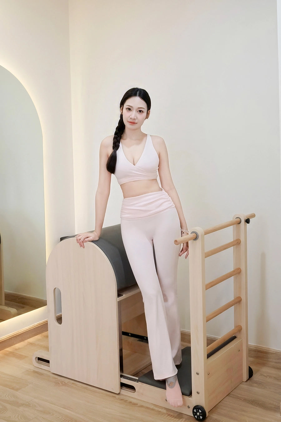 Quần legging ống loe Fitme Bloom QDBL01 - Hồng pastel