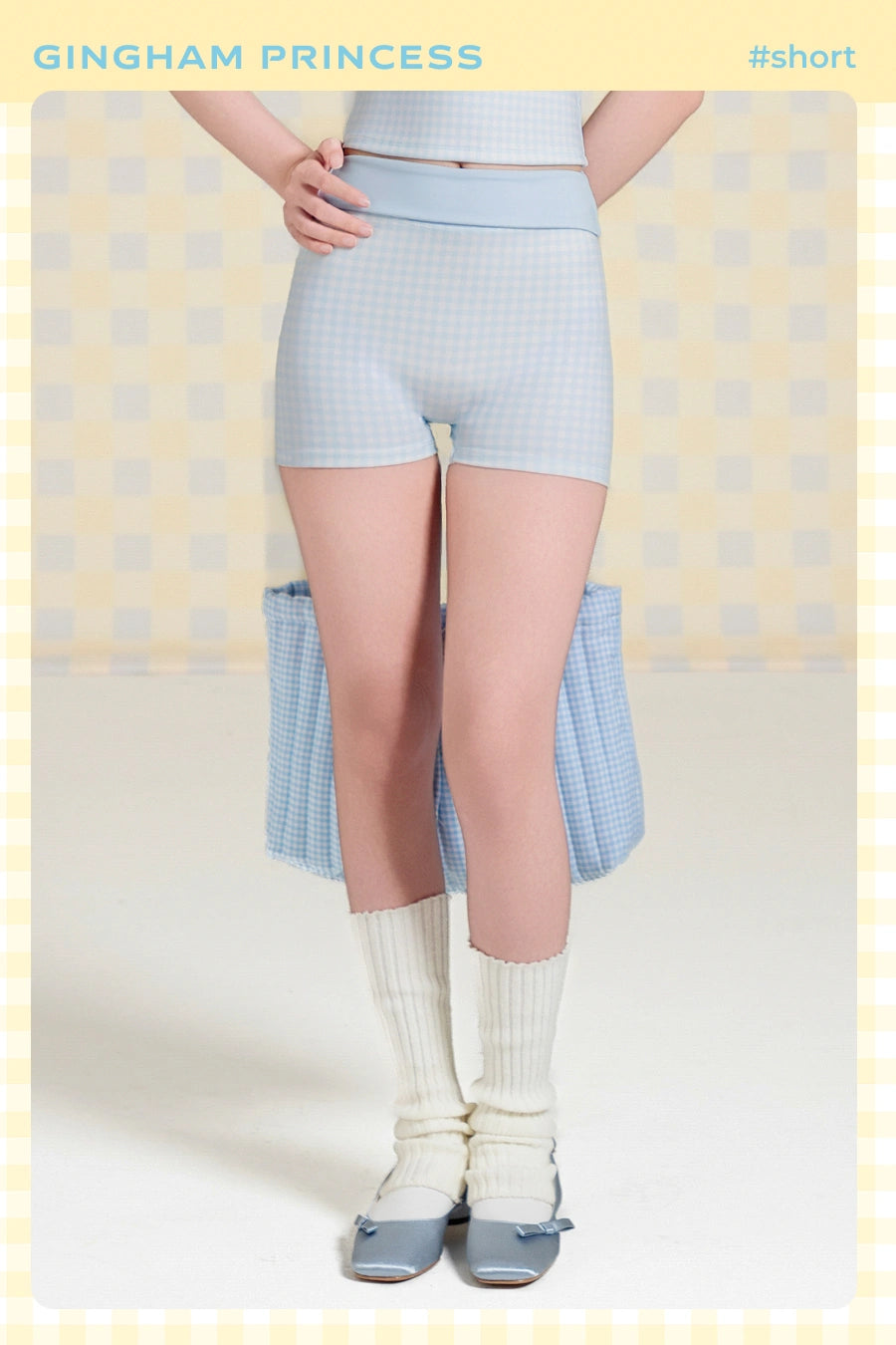 Quần đùi Sparkle Gingham Princess QNSL01 - Xanh Gingham