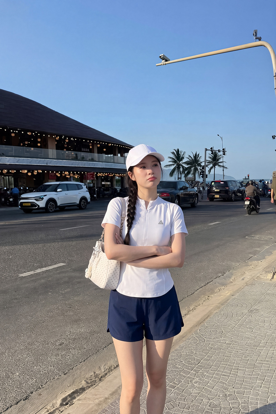Quần short thể thao nữ Fitme Cloud 1 lớp QSCL01 Blue navy (Pre-order)