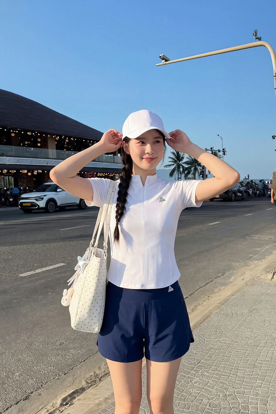Quần short thể thao nữ Fitme Cloud 1 lớp QSCL01 Blue navy (Pre-order)