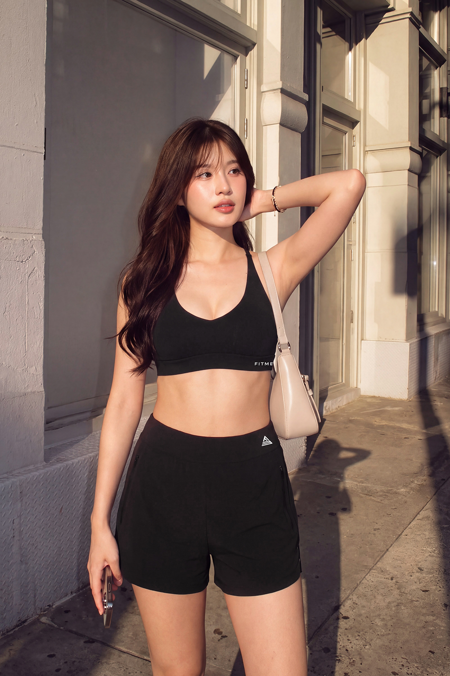 Quần short thể thao nữ Fitme Cloud 1 lớp QSCL01 Đen (Pre-order)