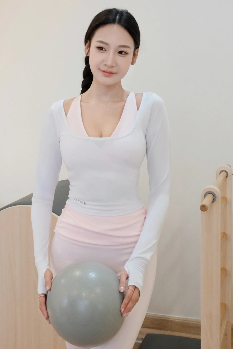 Áo thun dài tay tập pilates Fitme Bloom ATBL01 - Trắng