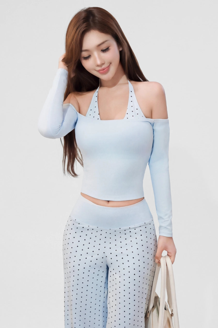 Áo thun trễ vai Peony Candy Pop ATCP01 - Xanh pastel