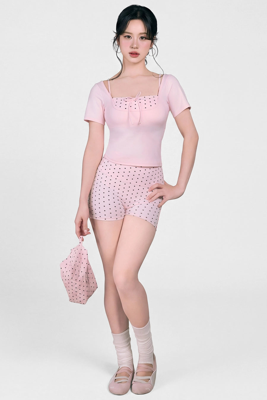 Quần legging đùi Macaron Candy Pop QNCP01 - Hồng pastel