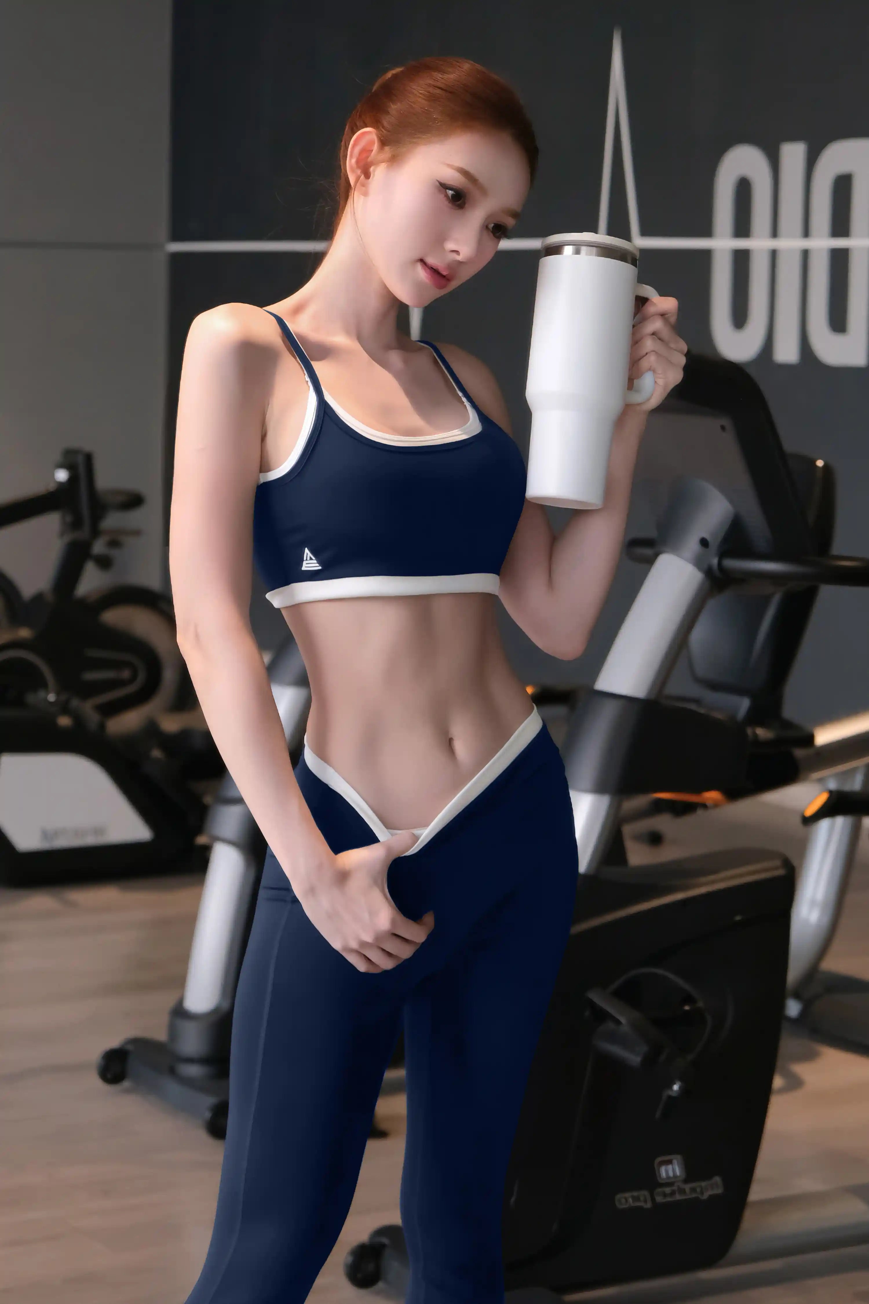 Quần tập gym yoga legging nữ cạp cao Fitme SOFT QDSO01 Xanh Navy