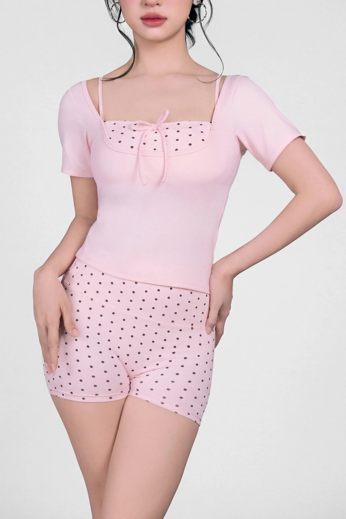 Quần legging đùi Macaron Candy Pop QNCP01 - Hồng pastel