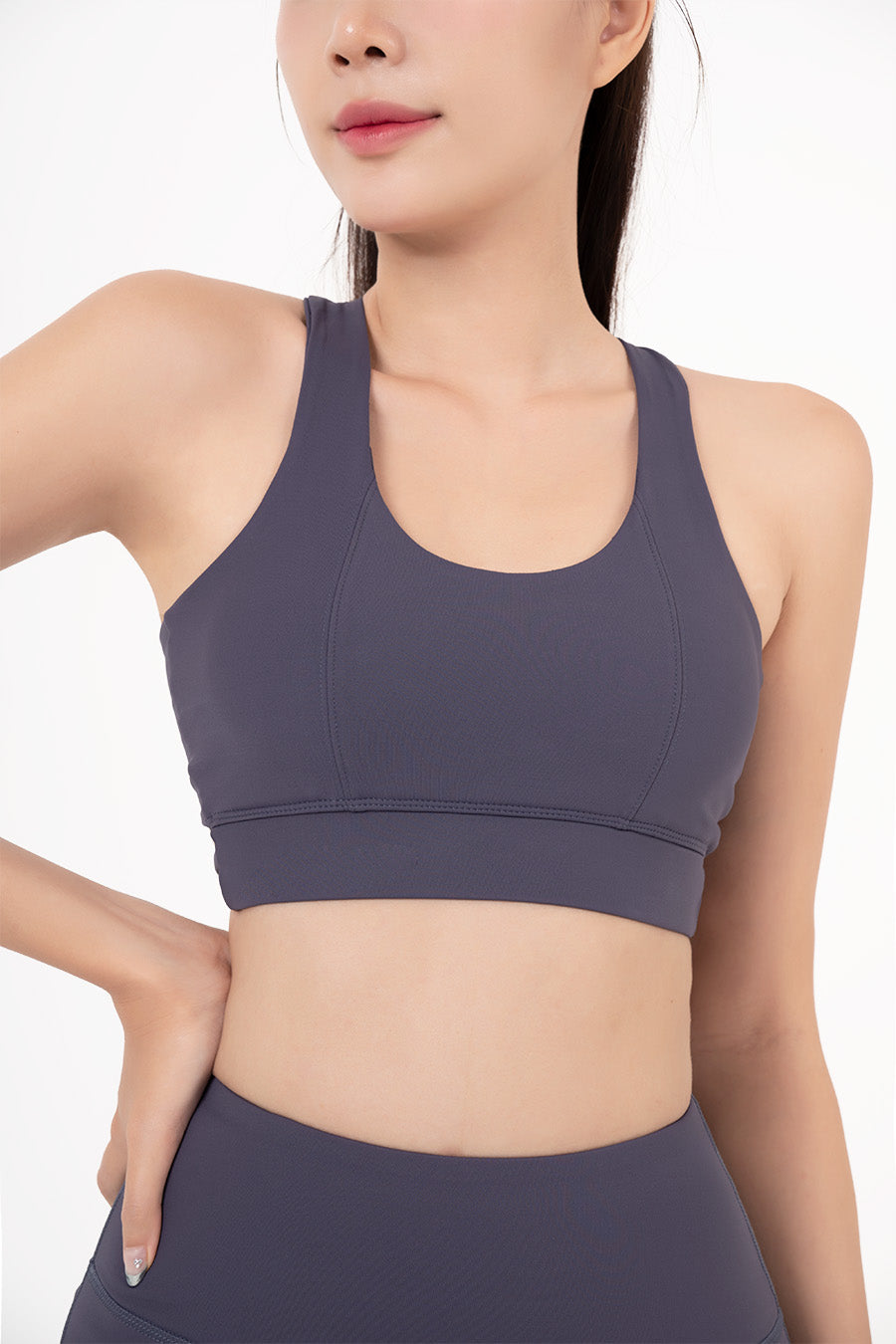 Áo bra tập yoga Racer Back Fitme Flow - BRRB - Midnight Blue