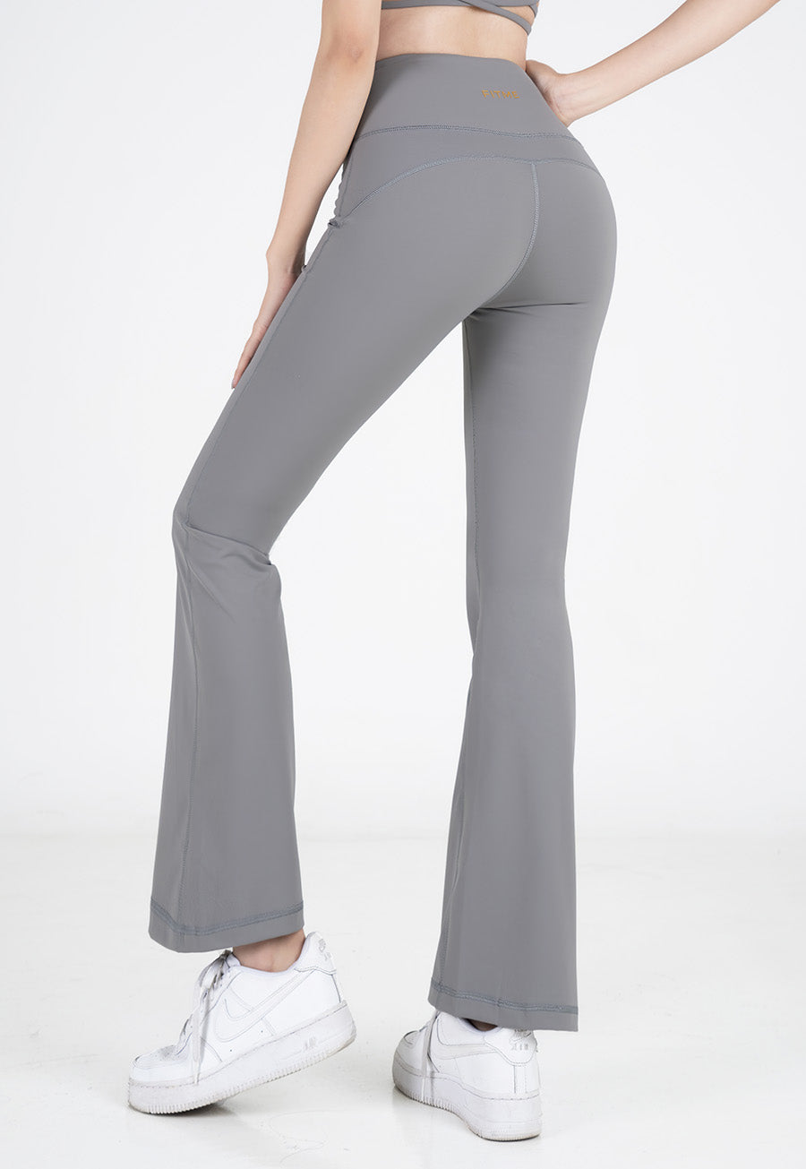 Quần legging nữ ống loe Fitme Flow nâng mông QDOL - Dark Grey